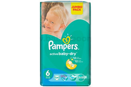 Scutece Pampers Active Baby-Dry 6 Extra Large, 15+ kg, 56 bucati