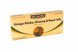 Ginkgo Biloba, Ginseng & Royal Jelly, 10 fiole, Only Natural