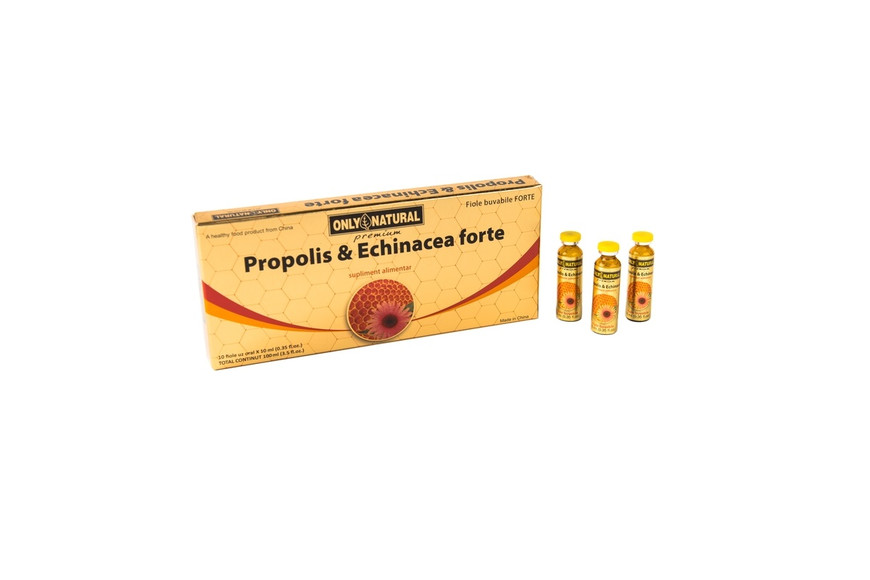 Propolis si Echinaceea forte, 10 fiole, Only Natural