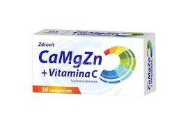 Calciu+magneziu+zinc +vit c, 50 comprimate, Zdrovit