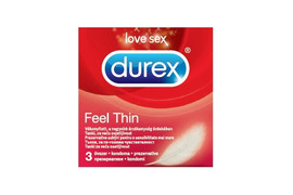 Prezervative Feel Thin, 3 bucati, Durex 