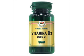 Vitamina D3 2000 UI, Premium, 60 capsule, Cosmopharm