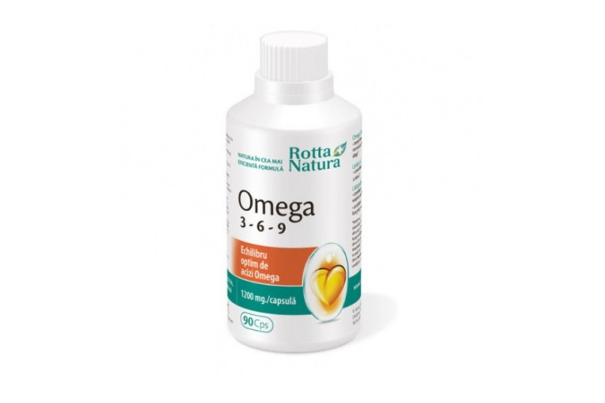 Omega 3-6-9 1200 mg, 90 capsule, Rotta Natura - www.apoteca-farmacie.ro