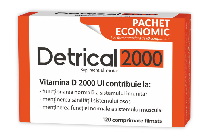 Detrical , Vitamina D3, 60 Comprimate
