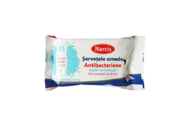 Servetele umede antibacteriene, 15 bucati, Narcis