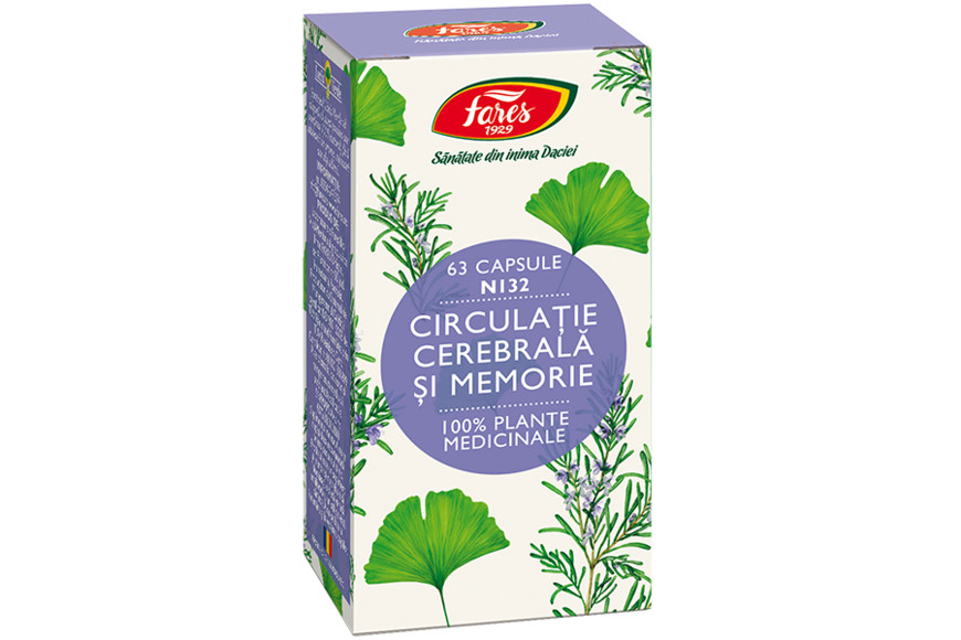 Circulație cerebrală și memorie N132, 63 capsule, Fares