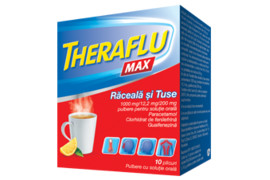 Theraflu Max 1000 mg/12,2 mg/200 mg raceala si tuse 10 plicuri, Gsk
