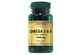 Premium Omega 3-6-9 1000mg Ulei seminte de In 60 capsule, Cosmopharm