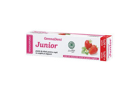 Pasta de dinti GennaDent Junior cu capsuni 80 ml, Vivanatura