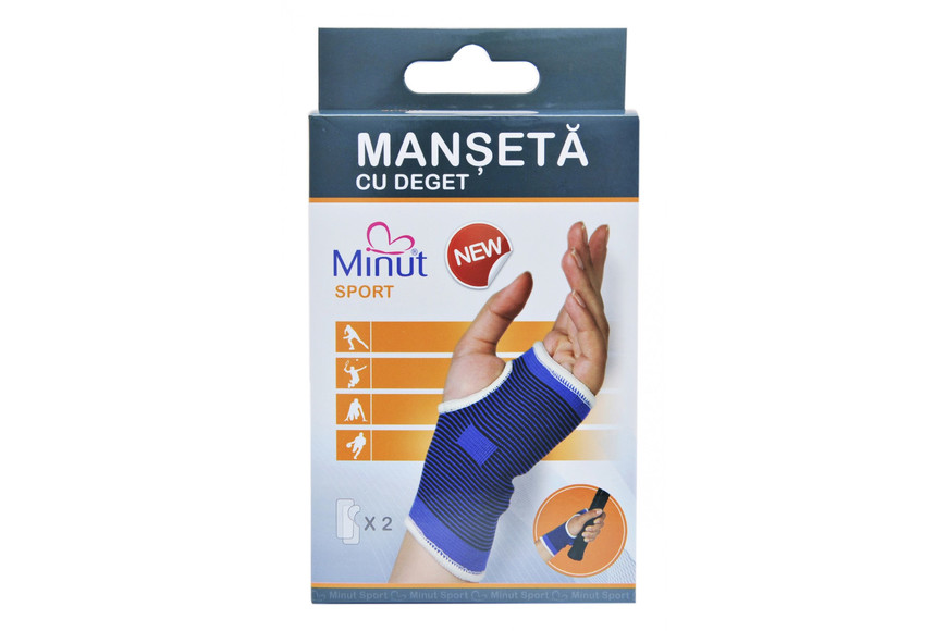 Manseta elastica cu deget , 2 bucati, marime M, Minut