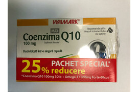 Coenzima Q10 Max 100 mgoferta cu Omega 3, capsule, Walmark