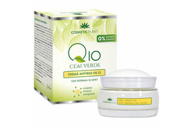 Cremă antirid de zi Q10 + ceai verde și complex mineral energizant, 50 ml, Cosmetic Plant