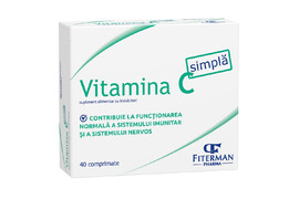 Vitamina C Simpla, 180mg, 40 Comprimate, Fiterman