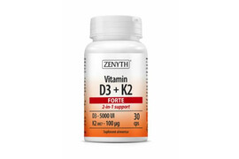 Vitamina D3+ K2 Forte, 30 Capsule, Zenyth