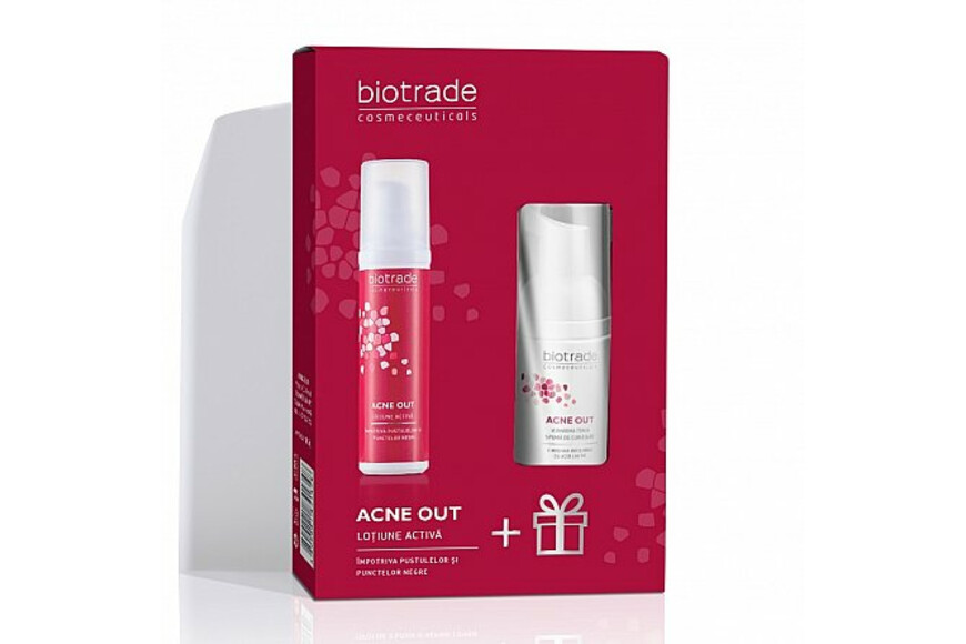 Biotrade Pachet Lotiune Activa Acne Out 60 ml+ Spuma de Curatare 20 ml Cadou