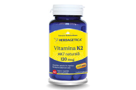 Vitamina K2 MK7 naturală 120mcg, 60 capsule, Herbagetica