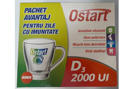 Ostart® D3 2000UI, 60 comprimate cu cana cadou, Fiterman