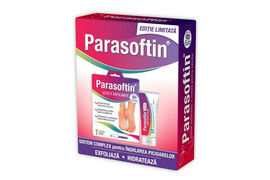 Șosete exfoliante Parasoftin, 1 pereche + Crema pentru calcaie Silk Parasoftin, 50ml, Zdrovit