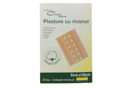 Plasturi cu Rivanol One Care, 6 cm x 10 cm, 20 bucati, Onedia