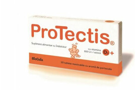 Protectis cu Vitamina D3 800UI aroma de portocale, 10 tablete,Ewopharma