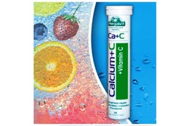 Ca + Vitamina C, 20 comprimate efervescente, Megavit