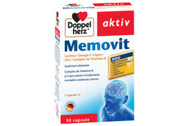 Aktiv Memovit + Lecitină + Omega-3 + Cupru + Zinc + Complex de Vitamine B, 30 capsule, Doppelherz