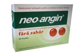 Neo-Angin fara zahar, 24 pastile, Divapharma 