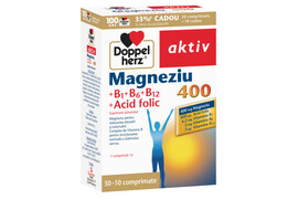 Magnesium 400+Acid folic+Vitamina B1+B6+B12, 40 comprimate, Doppelherz