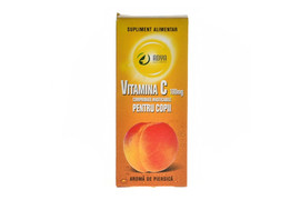 Vitamina C 100 mg cu aroma de piersica pentru copii, 30 comprimate, Adya