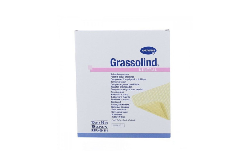 Grassolind Neutral Pansament Impregnat cu Unguent Neutru 10 x 10 cm, 10 bucati, Hartman