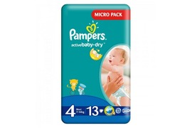 Scutece Pampers Active Baby-Dry 4 Maxi Micro Pack, 7-14 kg, 13 buc