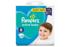 Scutece Pampers active Baby-Dry 6 extra large Giant Pack, 15+ kg, 56 buc