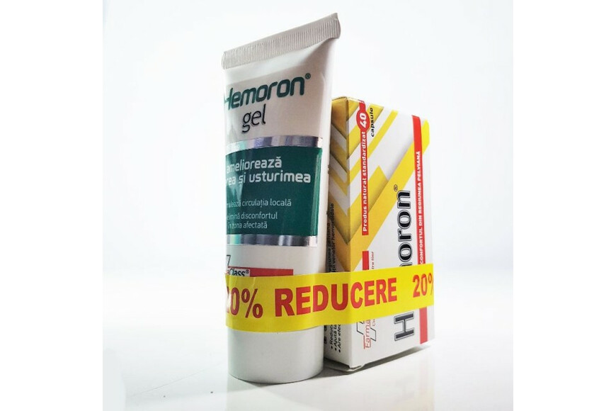 Hemoron 40cps+Hemoron Gel 100ml Pachet 1+1, Farmaclass