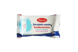 Servetele Maini Antibacteriene 15 bucati Narcis