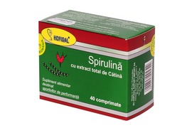 Spirulina cu extract total de catina, 40 comprimate, Hofigal 