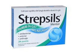 Strepsils Mentol, 24 comprimate, Reckitt Benckiser Healthcare 