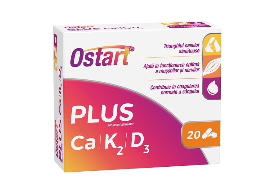 Ostart Plus Ca + K2 + D3, 20 comprimate, Fiterman