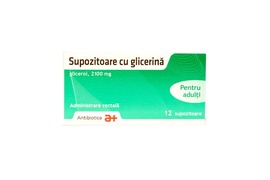 Supozitoare cu glicerină adulti, 12 supozitoare, Antibiotice SA