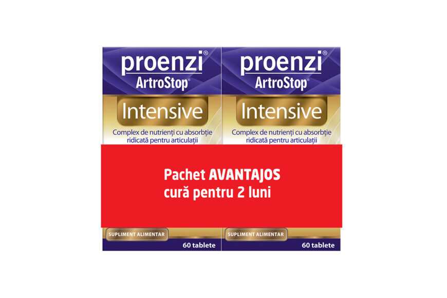 Pachet Proenzi Artrostop Intensive, 60 tablete + 60 tablete, Walmark
