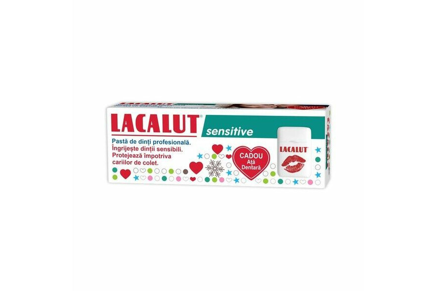 Lacalut Pasta de dinti Sensitive 75ml + Ata dentara Gratuit