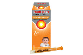 Nurofen pentru copii 3+ luni aroma de portocale, 100 mg/5 ml, 200 ml, Reckitt Benckiser