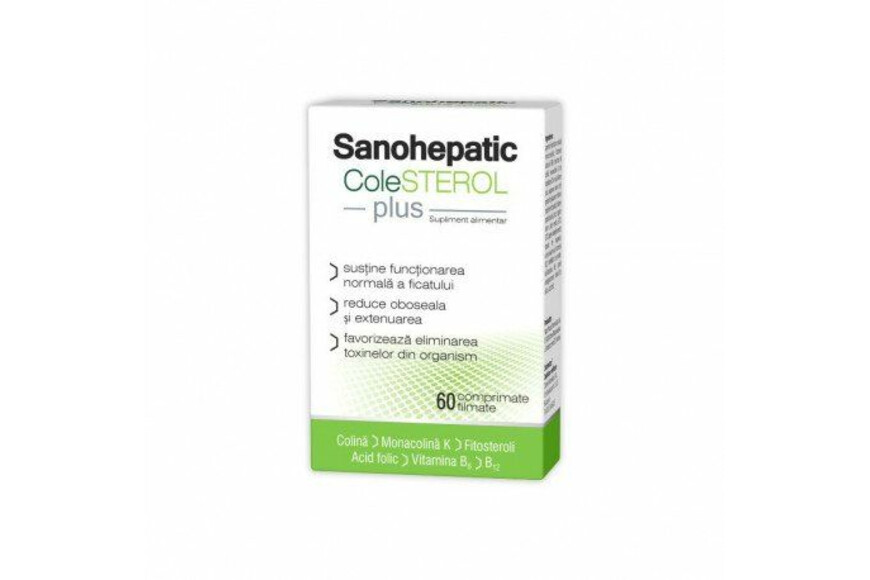 Sanohepatic Colesterol Plus, 60 comprimate, Zdrovit
