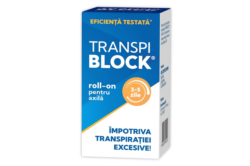 Transpiblock Roll-on impotriva transpiratiei excesive , 50 ml, Zdrovit