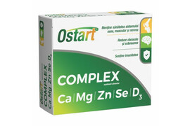 Ostart Complex Ca + Mg + Zn + Se + D3, 30 comprimate, Fiterman