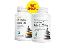 Melatonina Retard 5mg,30 comprimate Oferta cu Vitamina C Retard 1000mg 30 comprimate, Alevia