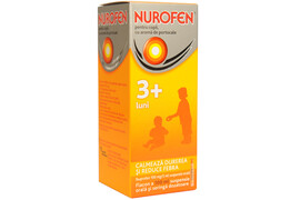 Nurofen Suspensie copii 3+ luni aroma de portocale, 100 mg/5 ml, Reckitt Benckiser