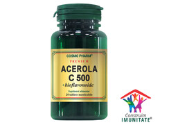 Acerola Vitamina C 500mg, 20 Comprimate,  Cosmopharm