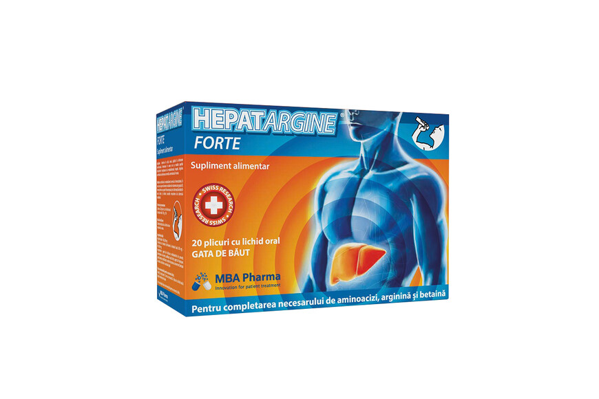 Hepatargine Forte, 20 plicuri, MBA Pharma