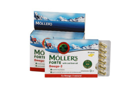 Omega 3 Forte cu uleiul de ficat de cod, 30 capsule, Moller's