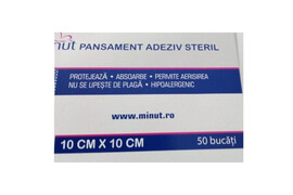 Pansament Steril 10/10cm, 1 plasture, Minut